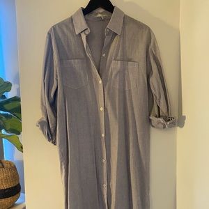 Oak + Fort Knee Length Button Down Dress
